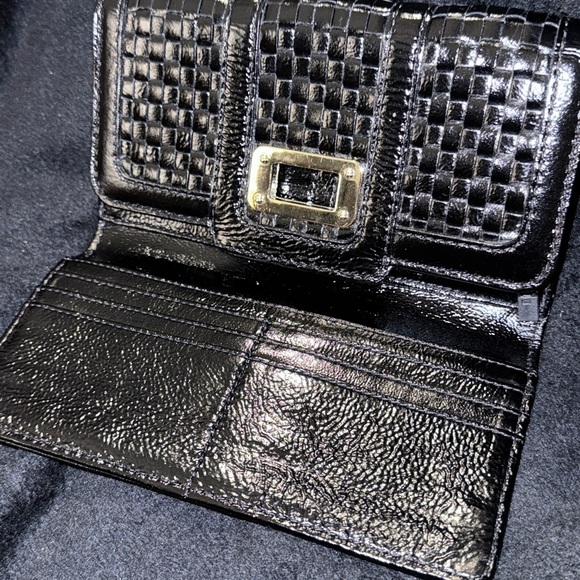 Elliott Lucca Black Cow Leather Clutch with Sliver Detail - Picture 5 of 12